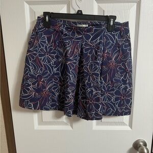 Anthro Maeve blue floral skort sz 8
